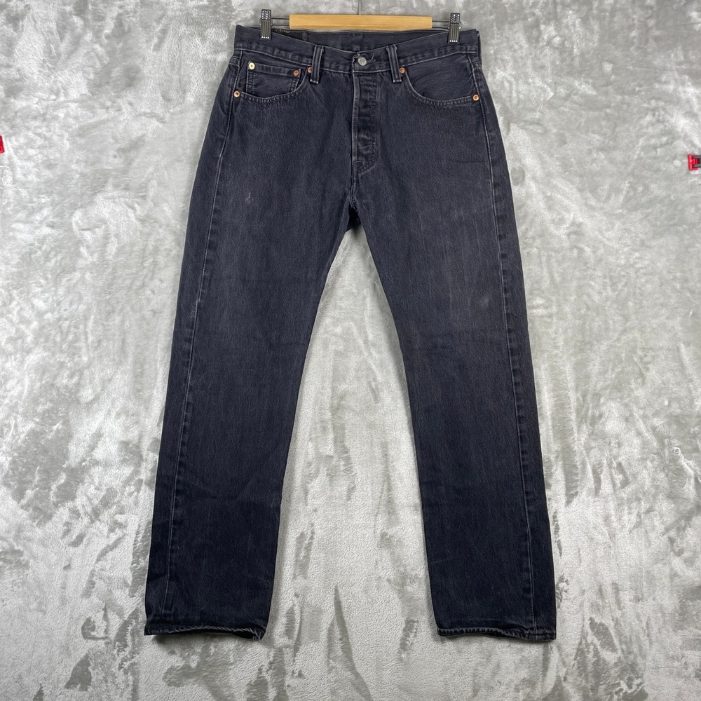 Levi's 501 Jeans Mens 33x32 fits 32x30 Black 501-0660 Button Fly Denim